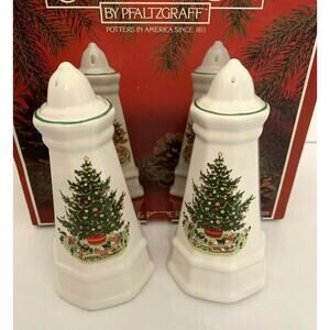 Christmas Heritage by Pfaltzgraff Salt and Pepper Shaker Set in Box 12-025